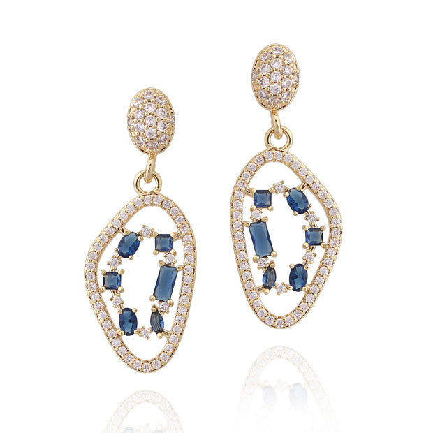 Blue Natural Stone Shape Earrings