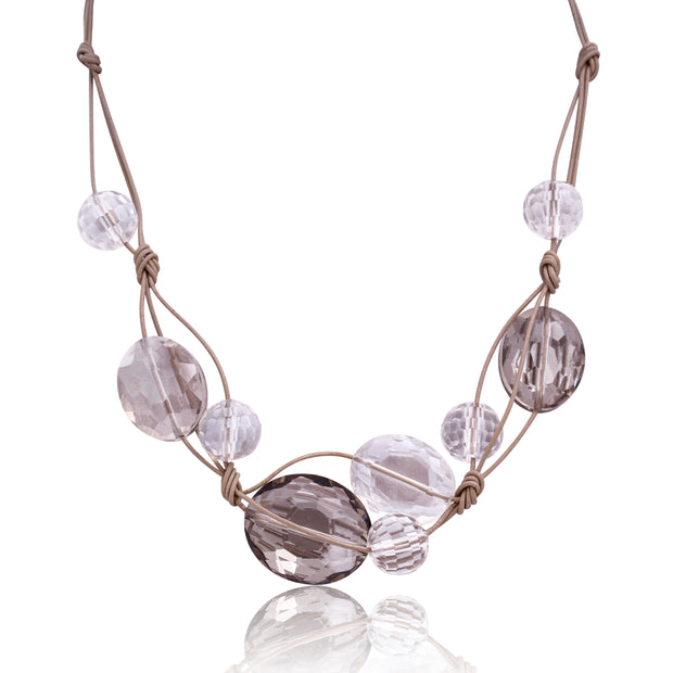 Deborah Grivas Designs Multi Shaped Crystal Rope Necklace