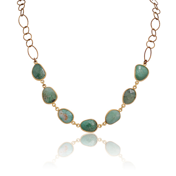 Green Multi Shaped Stone Necklace