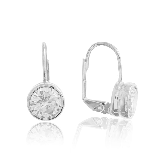 White Gold Cz Encased Circle Earring