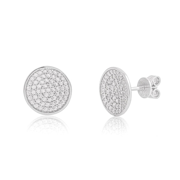 White Gold Inverted Pave Round Stud