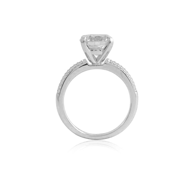 Four Prong 3Ct Round Engagement Ring
