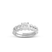 Round Cz Diamond Ring & Eternity Band Set