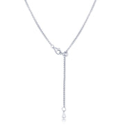 Adjustable 3mm CZ Tennis Necklace in White Gold
