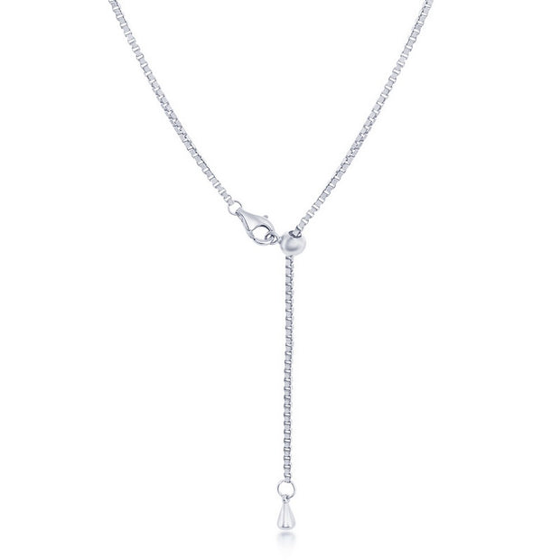 Adjustable 3mm CZ Tennis Necklace in White Gold