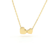 Double Gold Polished Candy Heart Pendant