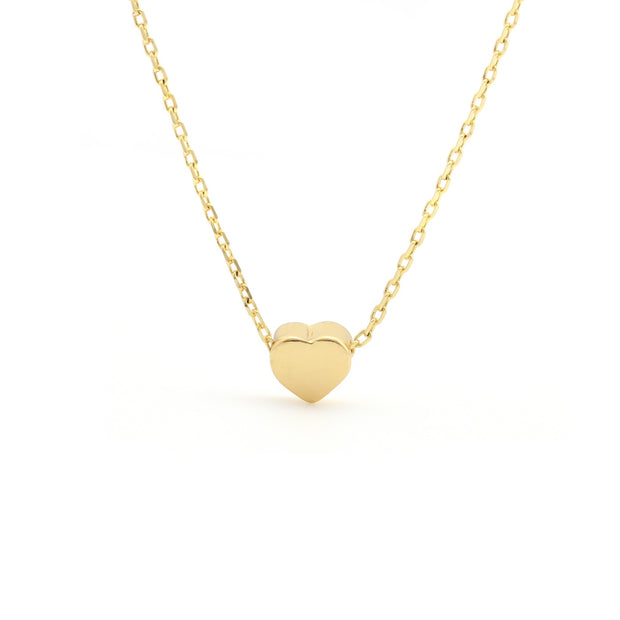 Single Gold Polished Medium Candy Heart Pendant