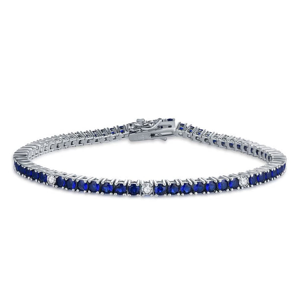 2.5mm Sapphire Tennis Bracelet in White Gold