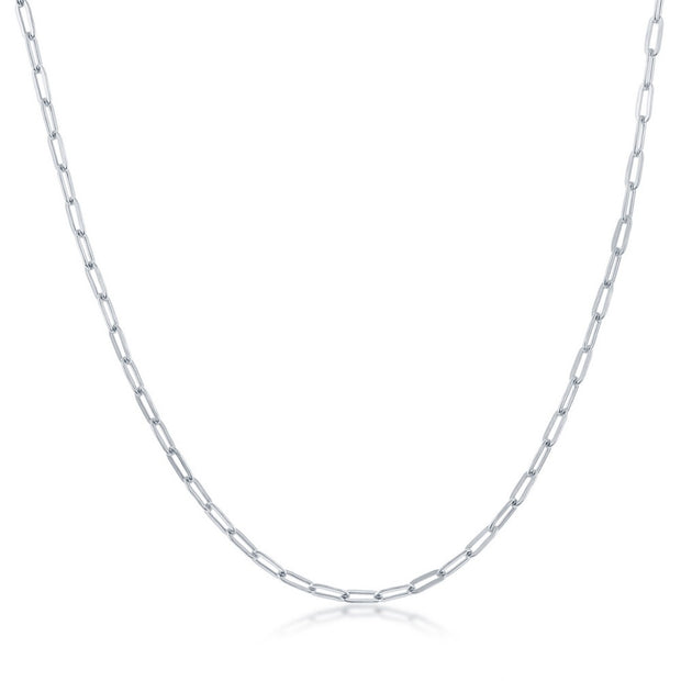 Delicate 1.65mm Paperclip Chain in White Gold