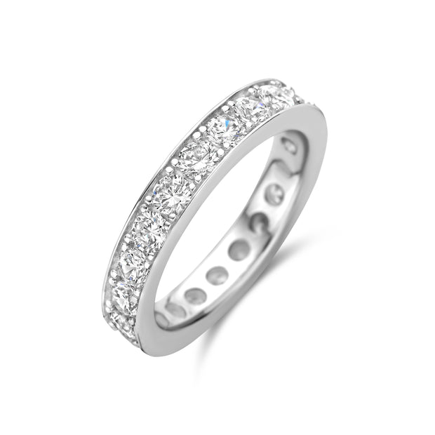 CZ Channel Set Eternity Band in White Gold