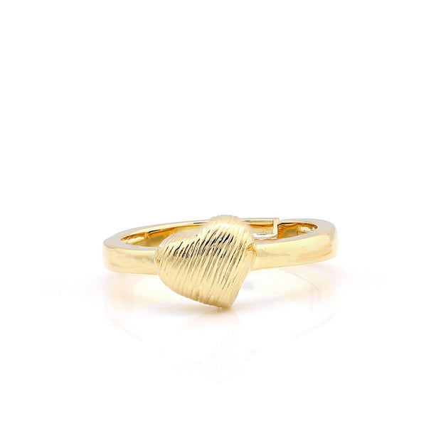 Slanted Brushed Gold Heart Ring