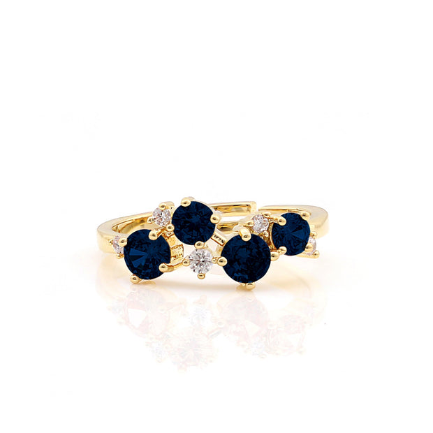 Four Stone Cluster Ring in Blue