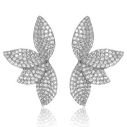 Half CZ Flower Stud