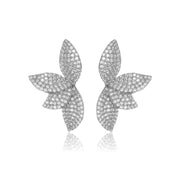 Half CZ Flower Stud
