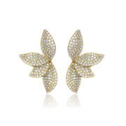 Half CZ Flower Stud