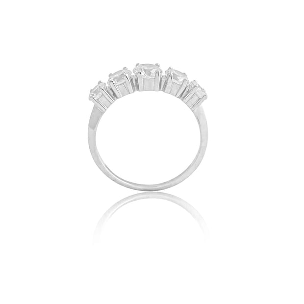 Five Stone Eternity Band In White Gold