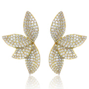 Half CZ Flower Stud