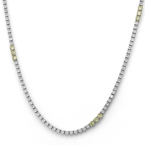 Color Block Tennis Necklace in Two-Tone