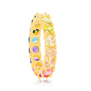 Yellow Gold Rainbow Cz Eternity Band