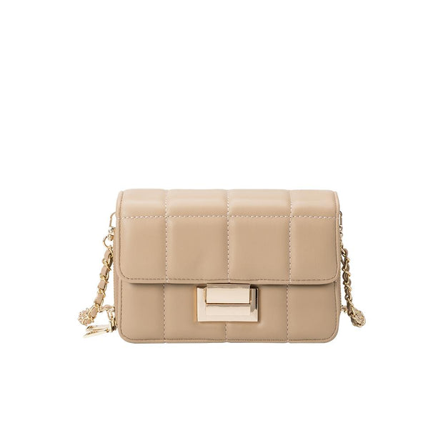 Square Quilted Crossbody Bag In Bone