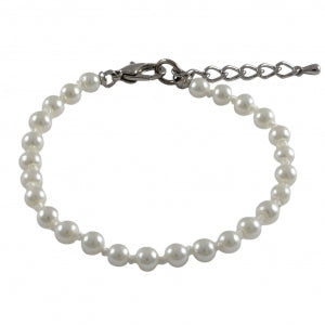 4mm Glass White Pearl Bracelet
