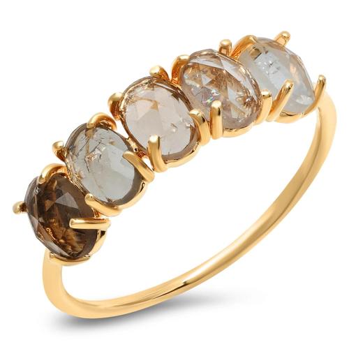 Brown Ombre Rock Crystal Stone Ring