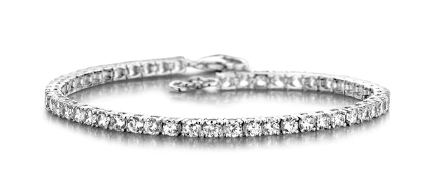 Engagement Tennis CZ Bracelet In White Gold