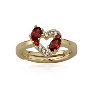 Double Stone Heart Ring In Yellow Gold