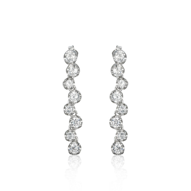 Zig Zag Illusion Set Tennis Earrings