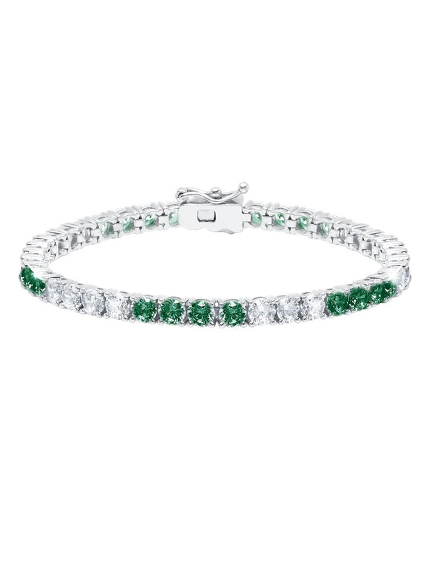 CRISLU Emerald & CZ 3mm Tennis Bracelet