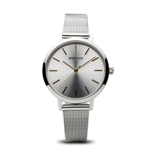 Bering Classic Stainless Steel Mesh 34Mm Watch