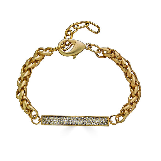 LONI PAUL Matte Gold Pave Connector Bracelet