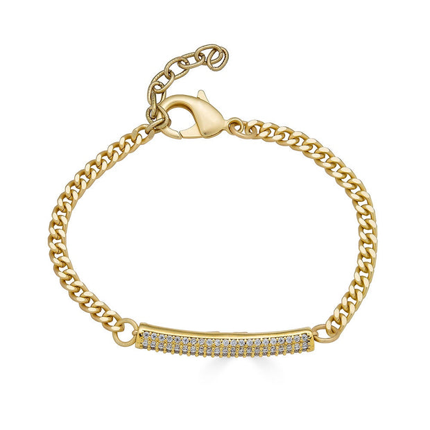 LONI PAUL Matte Gold Pave Tube Bracelet