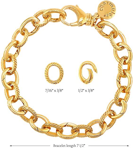 Charmulet 14K Plated Link Bracelet in Yellow Gold