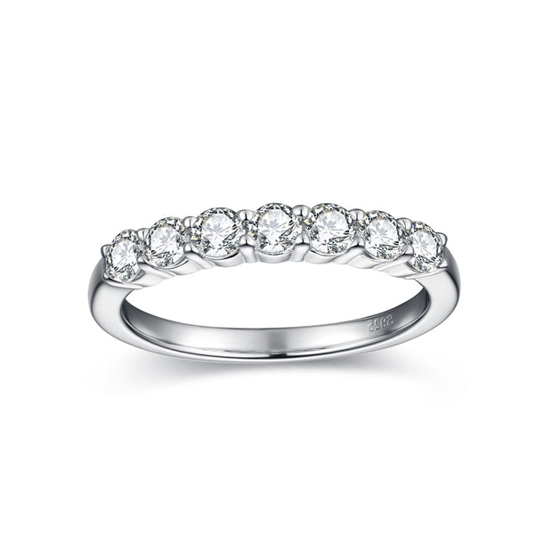 Classic 4mm Half CZ Eternity Band in White Gold