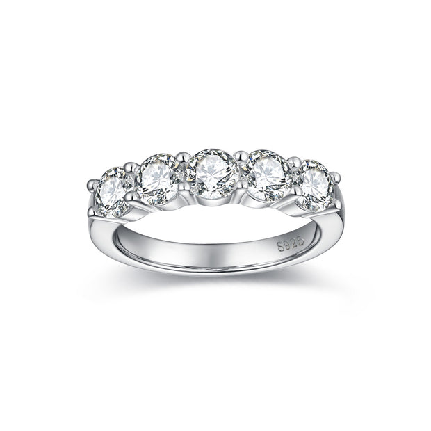 Classic 4.5mm Half CZ Eternity Band in White Gold