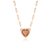 MARCIA MORAN Love Small Heart Necklace in Morganite