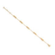 Delicate Round Link Interval Bracelet in Yellow Gold