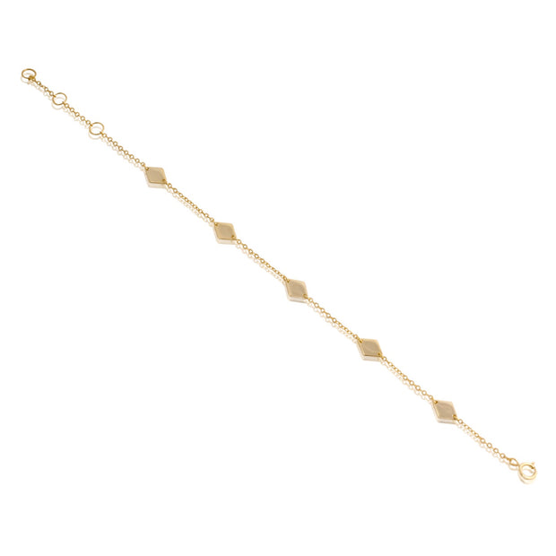 Delicate Polished Marquis Layering Bracelet in Yellow Gold