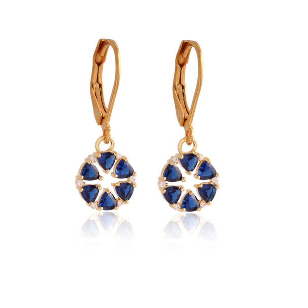 Citrus Circle Drop Lever Earring in Blue