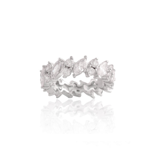 Angled Marquis Shaped Eternity Band in White Gold