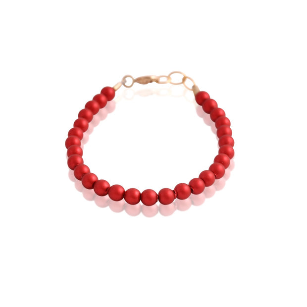 4" Swarovski Red Pearl Bracelet