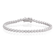 2.5 mm Bezel Set Round Tennis Bracelet in White Gold