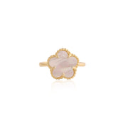 Five Petal MOP Clover Ring in Yellow Gold