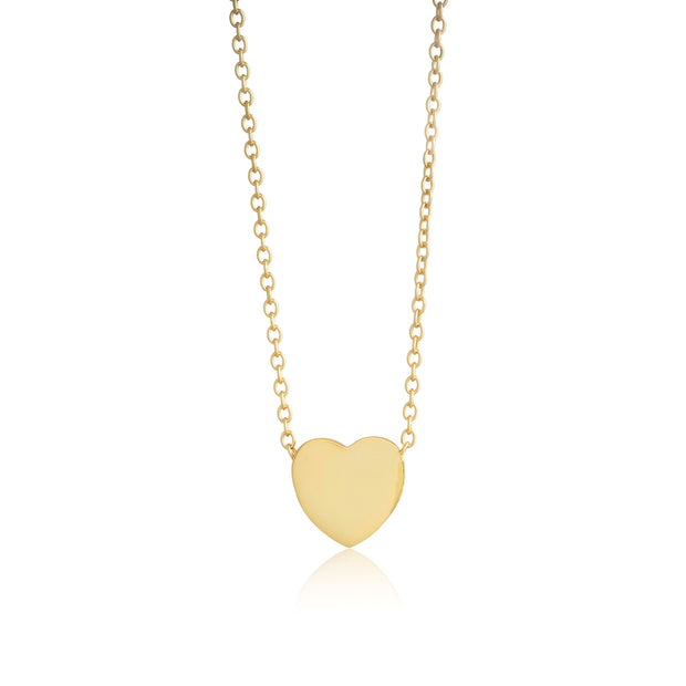 9mm Polished Small Heart Pendant in Yellow Gold