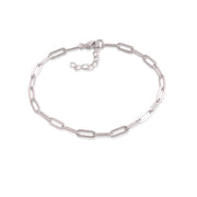 9mm Paperclip Link Paperclip Bracelet in White Gold