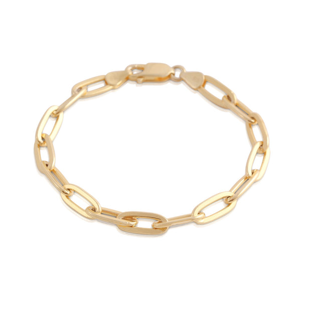 Layering Paperclip Bracelet in Yellow Gold