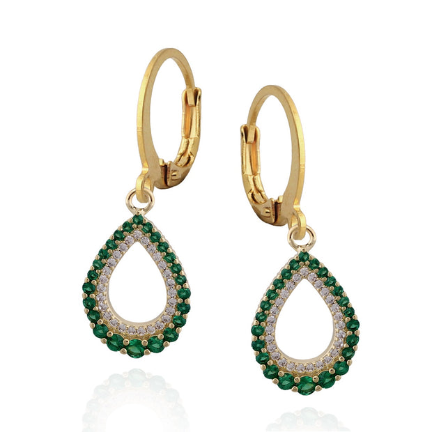 Emerald Bold Teardrop Lever Earrings