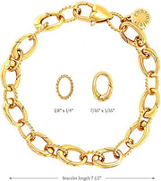 Charmulet 14K Plated Link Bracelet in Yellow Gold