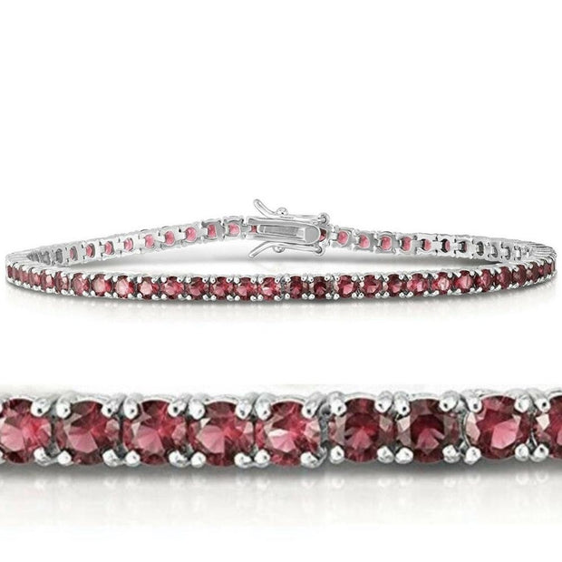 Extra Thin 2.5mm Ruby Tennis Bracelet in White Gold
